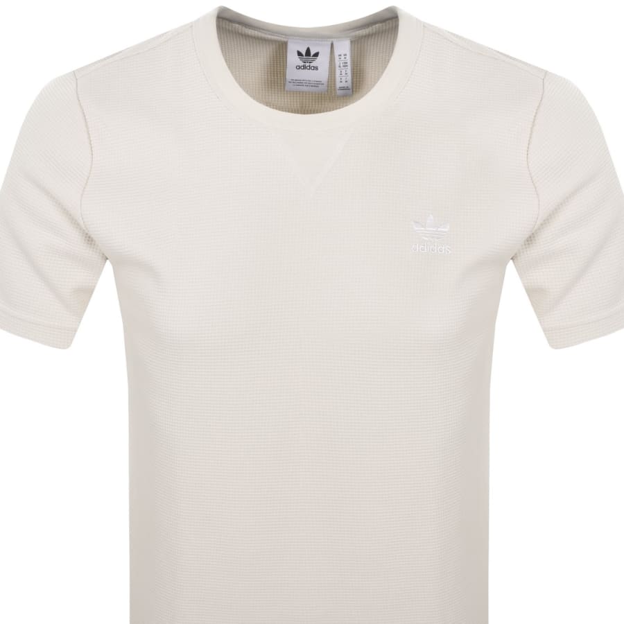 Image number 2 for adidas Originals Essential Waffle T Shirt Cream
