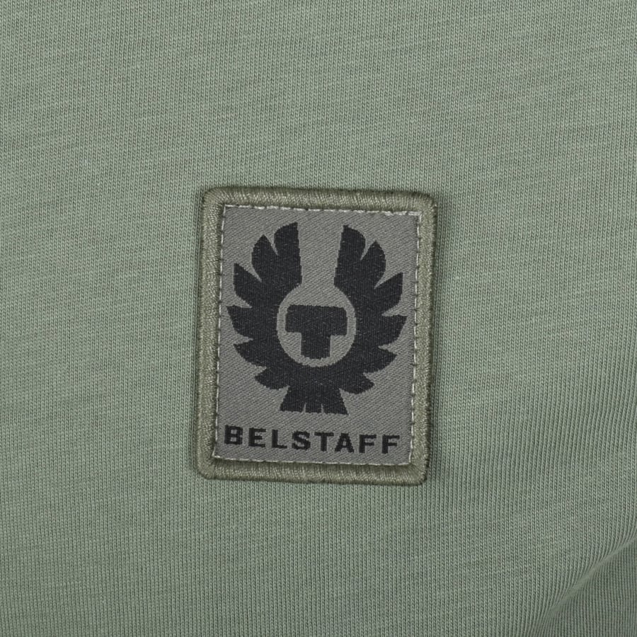 Image number 3 for Belstaff Long Sleeve Logo T Shirt Sage Green