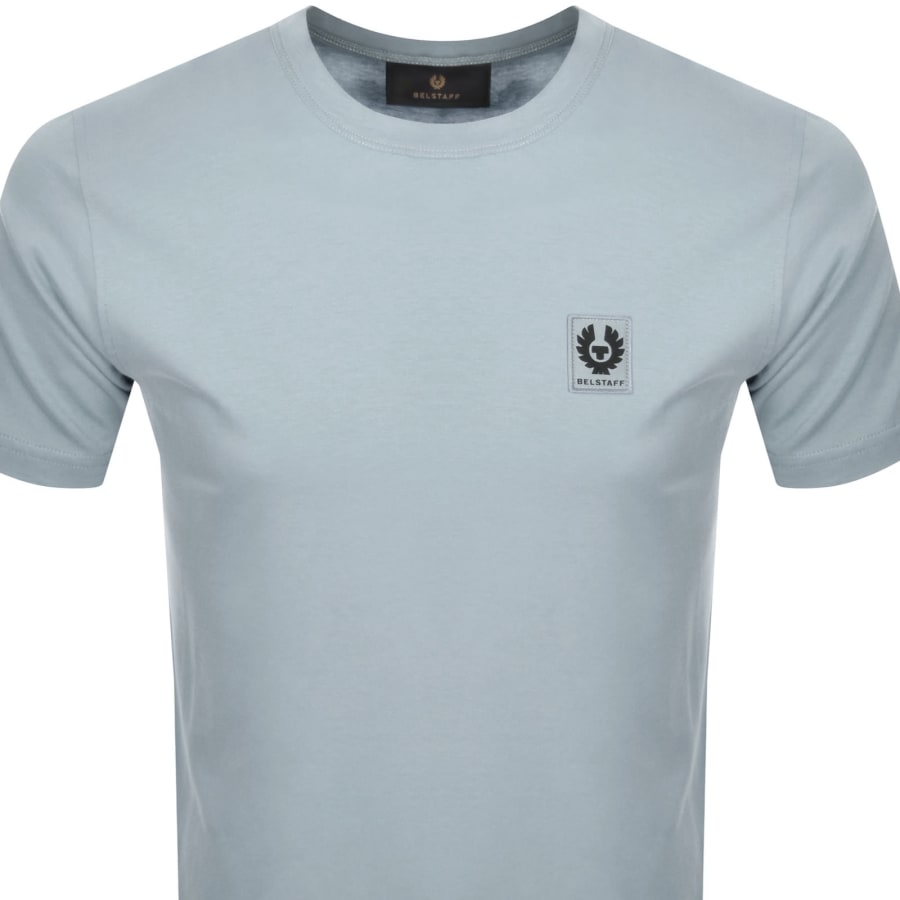 Image number 2 for Belstaff Short Sleeve Logo T Shirt Quarry Blue