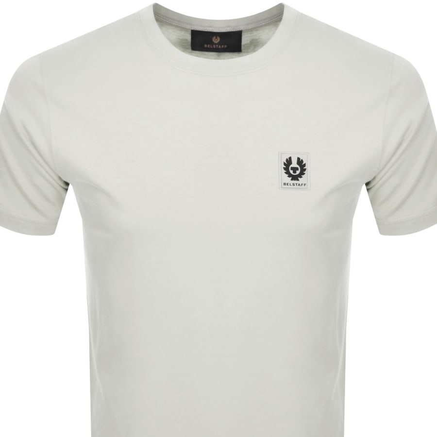 Image number 2 for Belstaff Short Sleeve Logo T Shirt Silver Birch