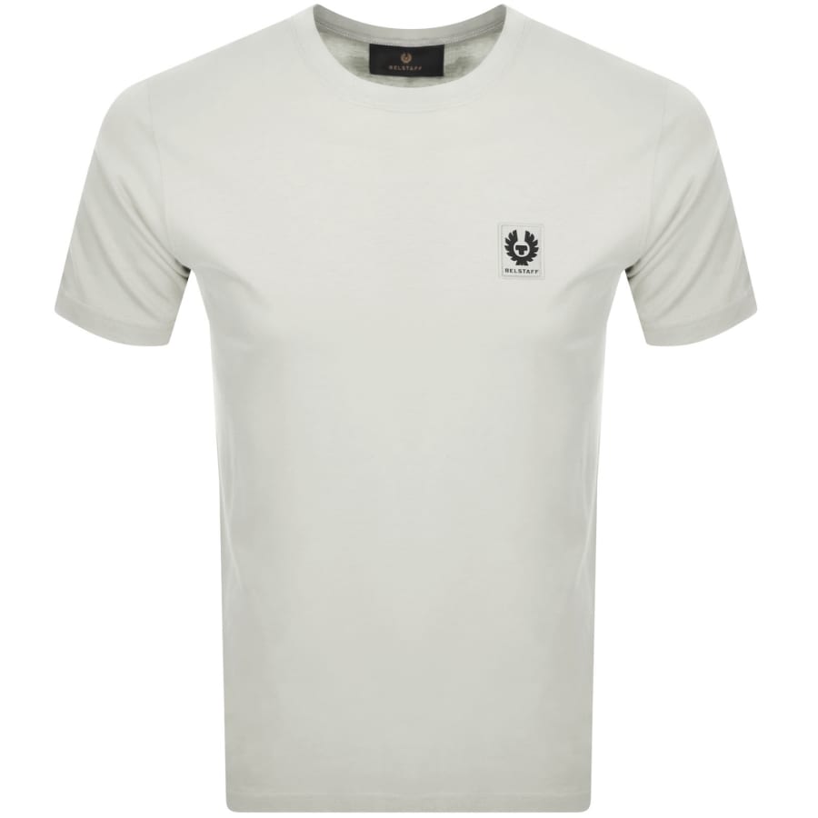 Image number 1 for Belstaff Short Sleeve Logo T Shirt Silver Birch