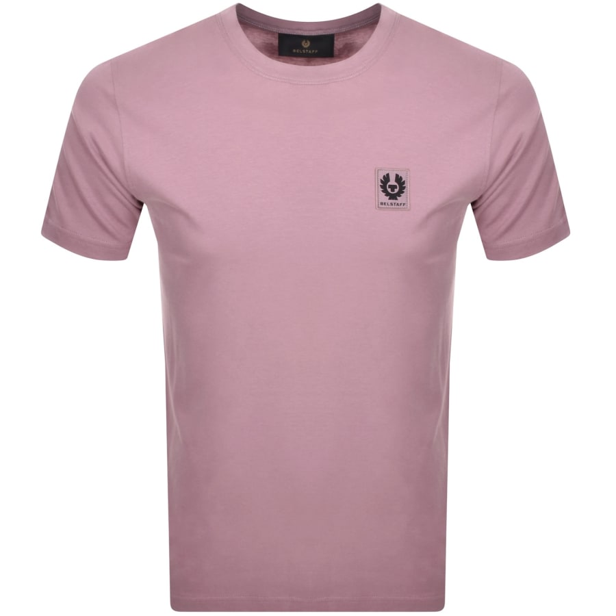 Image number 1 for Belstaff Short Sleeve Logo T Shirt Pink