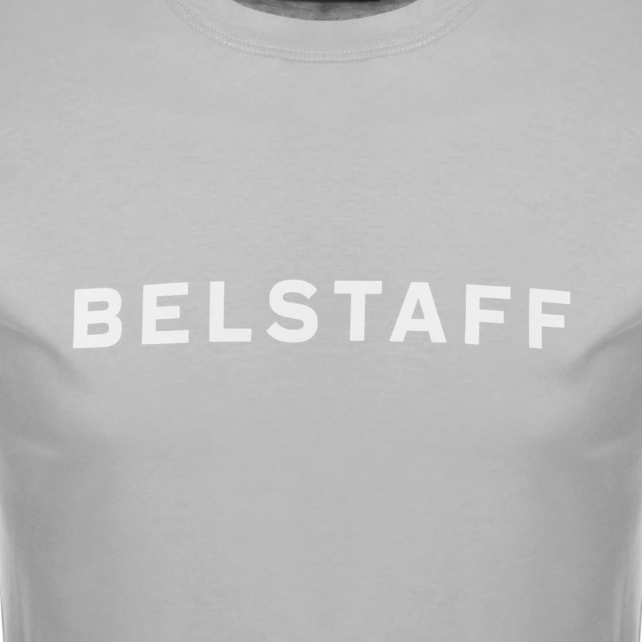 Image number 3 for Belstaff Short Sleeve Logo T Shirt Cement Grey