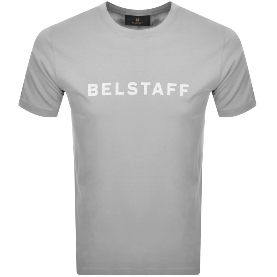 Image number 1 for Belstaff Short Sleeve Logo T Shirt Cement Grey