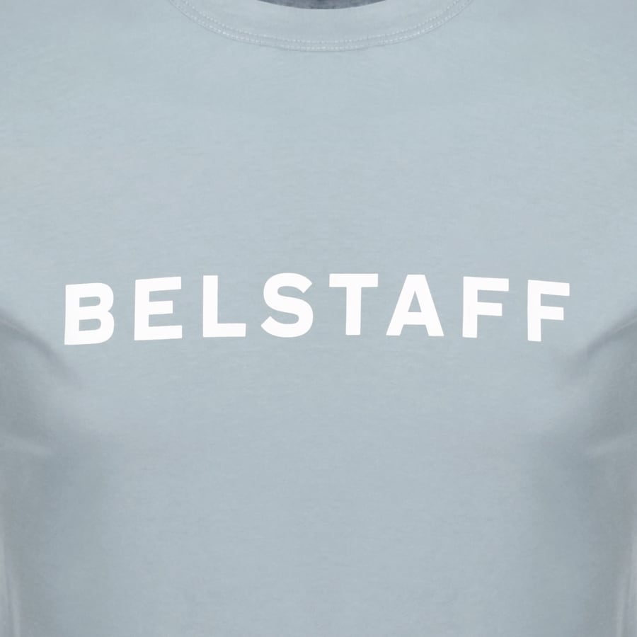 Image number 3 for Belstaff Short Sleeve Logo T Shirt Quarry Blue