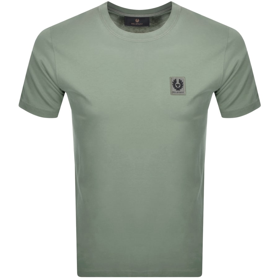 Image number 1 for Belstaff Short Sleeve Logo T Shirt Sage Green