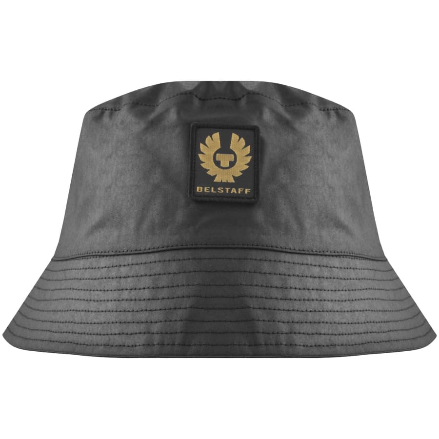 Image number 1 for Belstaff Waxed Cotton Bucket Hat Black
