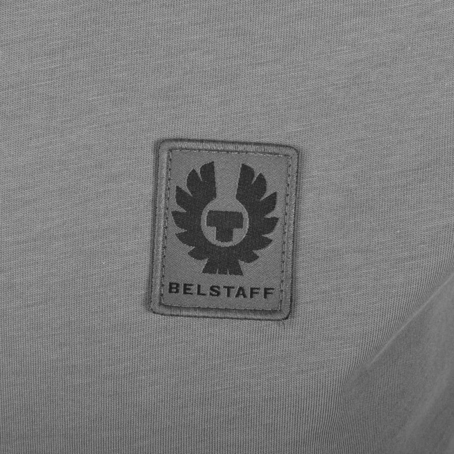 Image number 3 for Belstaff Long Sleeve Logo T Shirt Sage Grey