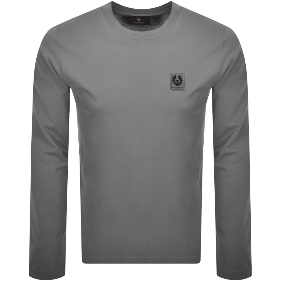 Image number 1 for Belstaff Long Sleeve Logo T Shirt Sage Grey
