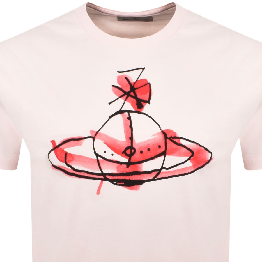 Image number 2 for Vivienne Westwood Drawn Orb T Shirt Blush Pink