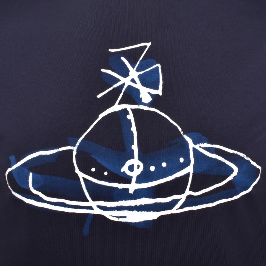 Image number 3 for Vivienne Westwood Drawn Orb T Shirt Navy