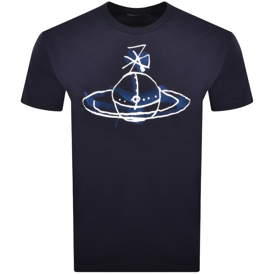 Image number 1 for Vivienne Westwood Drawn Orb T Shirt Navy