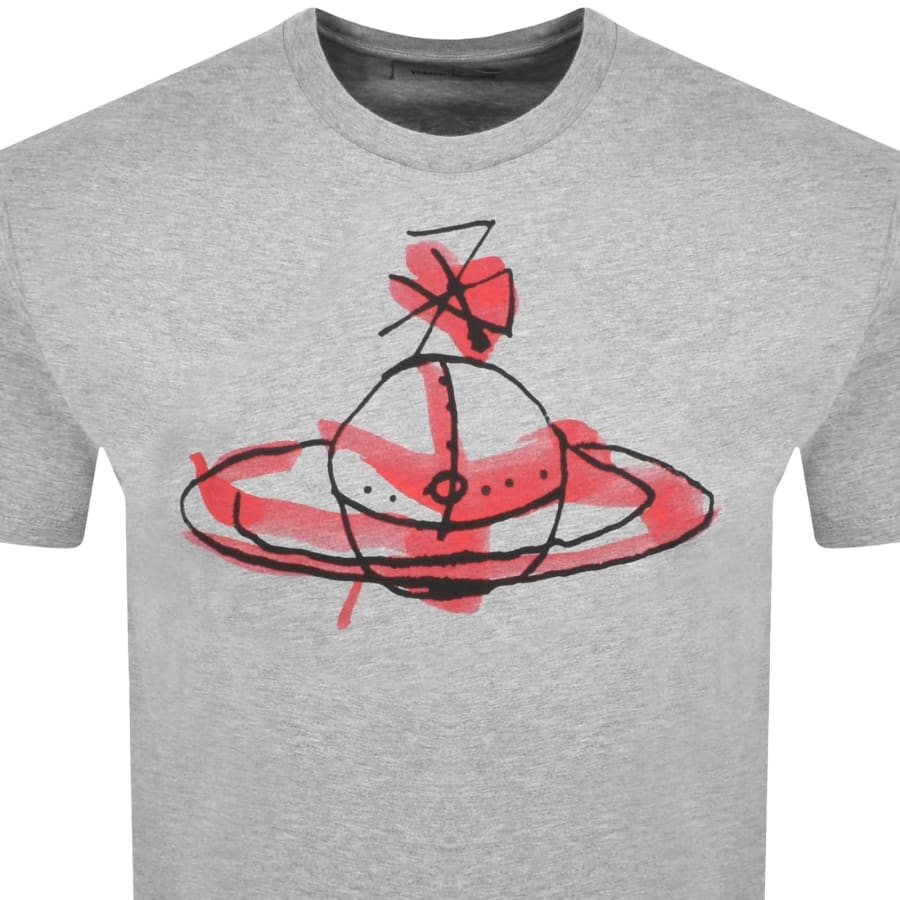 Image number 2 for Vivienne Westwood Drawn Orb T Shirt Grey