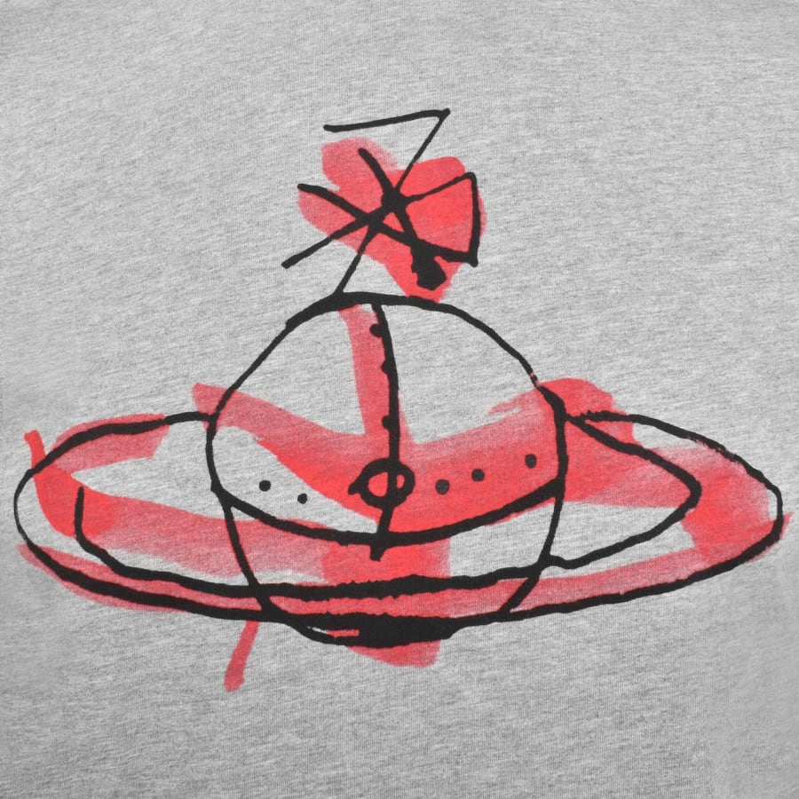 Image number 3 for Vivienne Westwood Drawn Orb T Shirt Grey