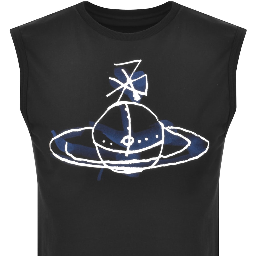 Image number 2 for Vivienne Westwood Drawn Orb Muscle Vest Black
