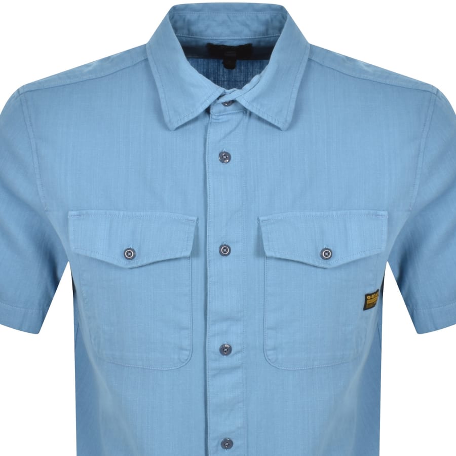 Image number 2 for G-Star Marine Slim Short Sleeved Shirt Blue