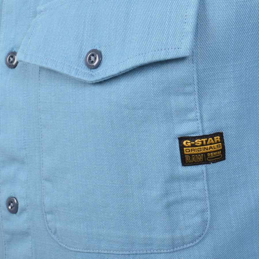 Image number 3 for G-Star Marine Slim Short Sleeved Shirt Blue