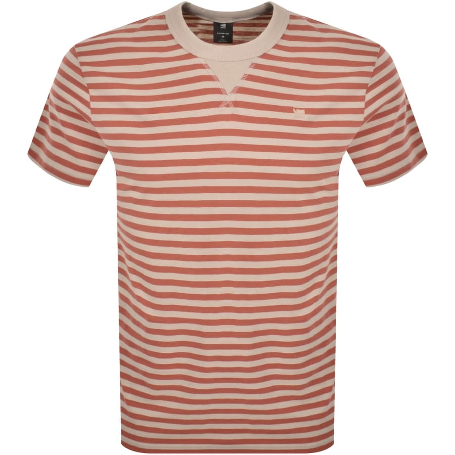 Image number 1 for G-Star Nifious Striped T Shirt Beige