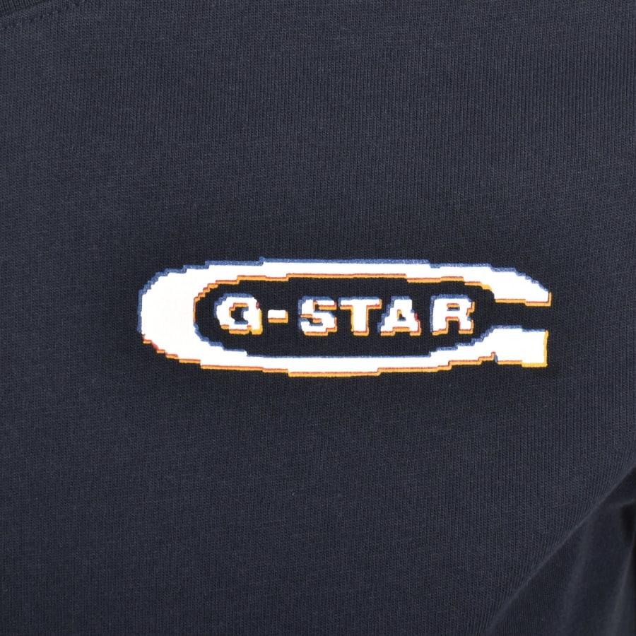 Image number 3 for G-Star Back Graphic Arch T Shirt Navy
