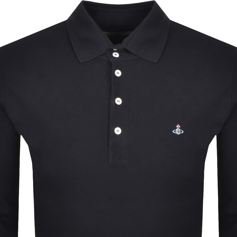 Image number 2 for Vivienne Westwood Long Sleeve Polo Navy