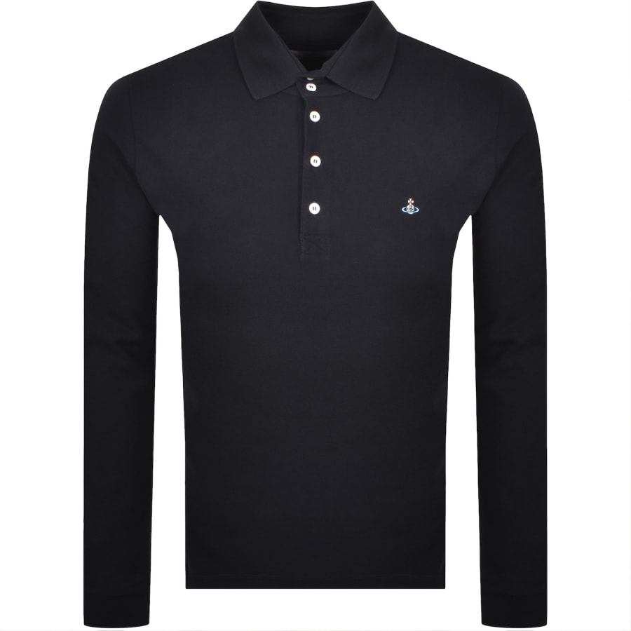 Image number 1 for Vivienne Westwood Long Sleeve Polo Navy