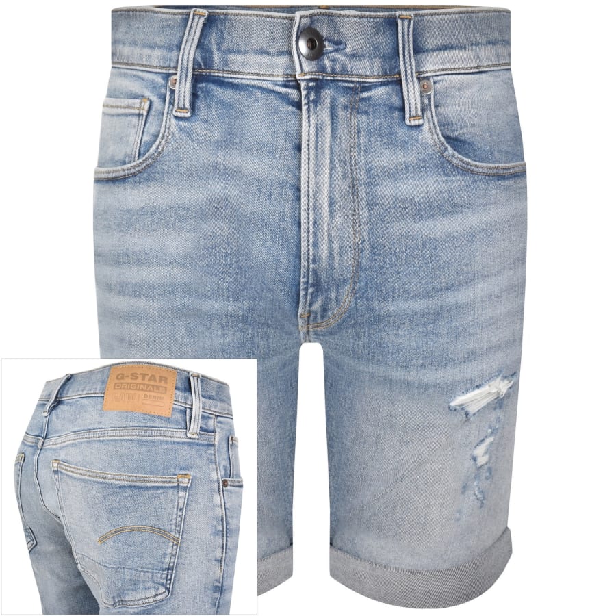 Image number 1 for G-Star 3301 Slim Shorts Vintage Blue