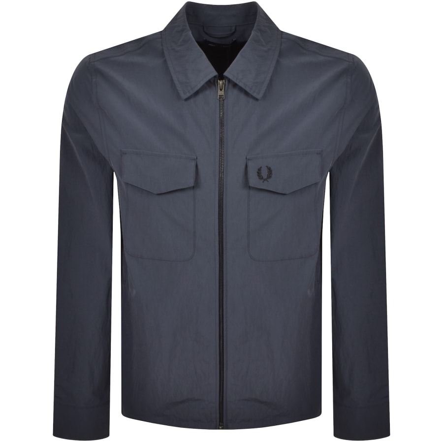 Image number 1 for Fred Perry Zip Pocket Overshirt Dark Airforce