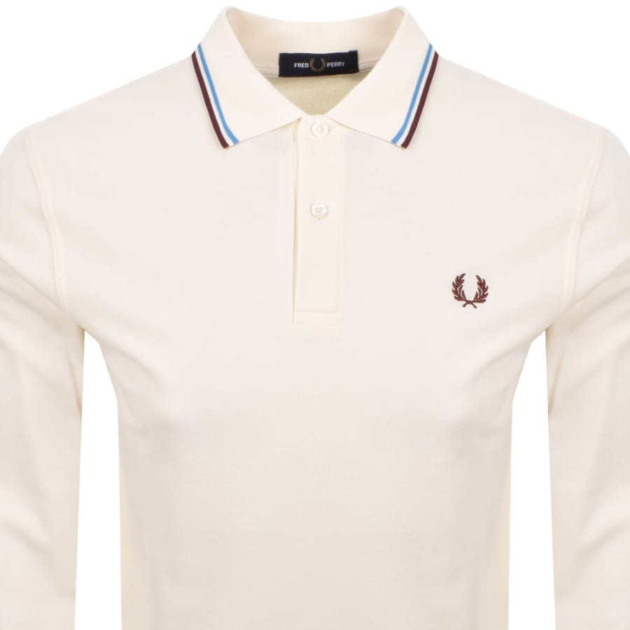 Image number 2 for Fred Perry Twin Tipped Polo T Shirt Ecru