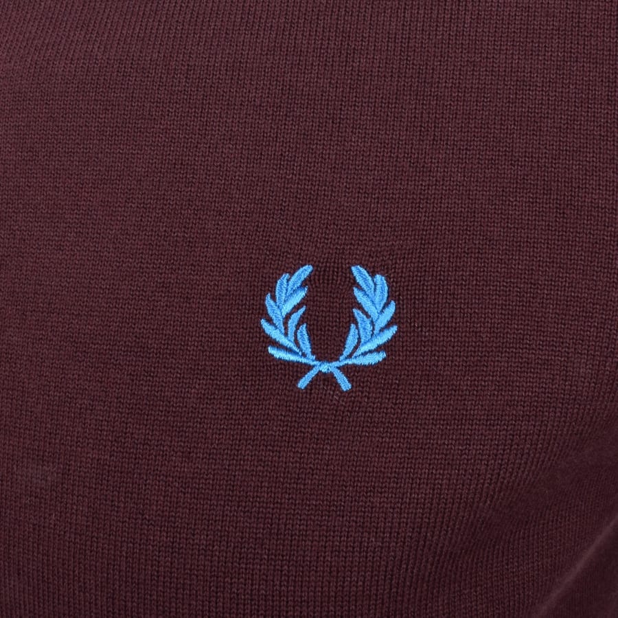 Image number 3 for Fred Perry Tipped Knit Polo T Shirt Oxblood