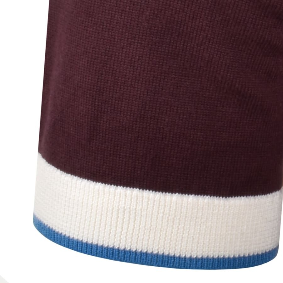 Image number 5 for Fred Perry Tipped Knit Polo T Shirt Oxblood