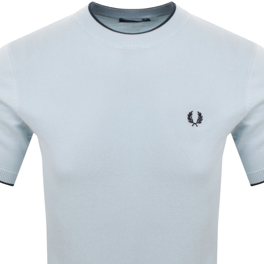 Image number 2 for Fred Perry Pique Stitch Knit T Shirt Blue