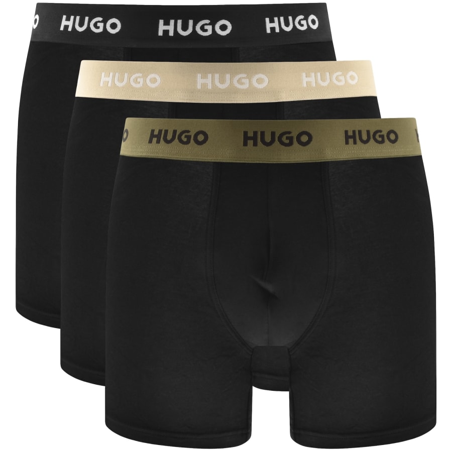 Image number 1 for HUGO 3 Pack Boxer Briefs Black