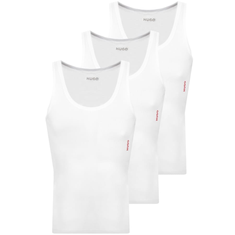 Image number 1 for HUGO 3 Pack Vests White