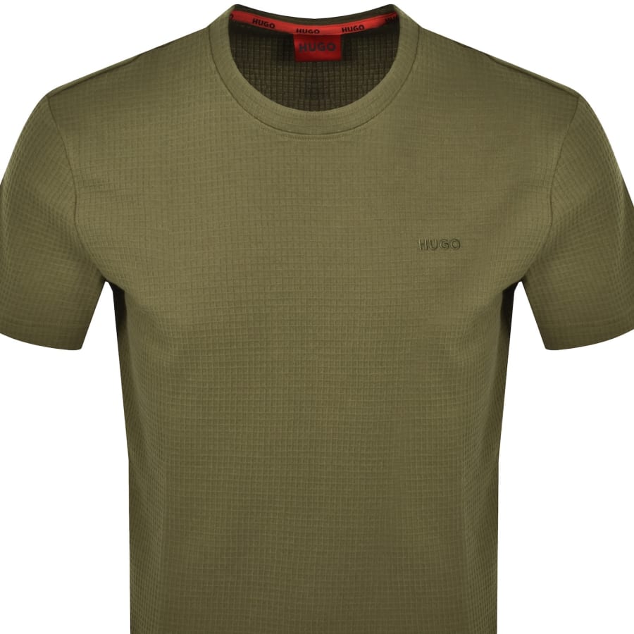 Image number 2 for HUGO Austin Waffle T Shirt Green
