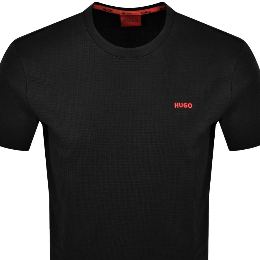 Image number 2 for HUGO Austin Waffle T Shirt Black