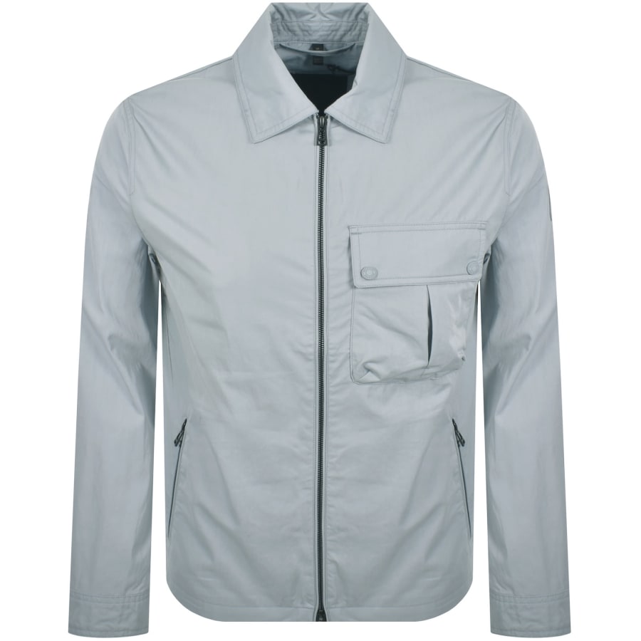 Image number 2 for Belstaff Drome Overshirt Quarry Blue