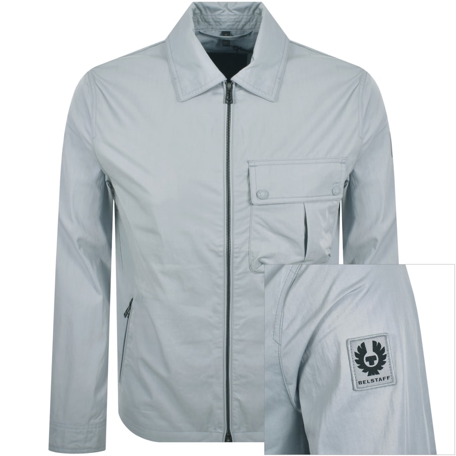 Image number 1 for Belstaff Drome Overshirt Quarry Blue