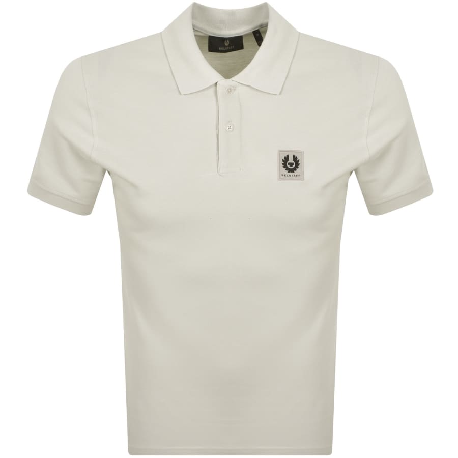 Image number 1 for Belstaff Short Sleeve Polo T Shirt Silver Birch