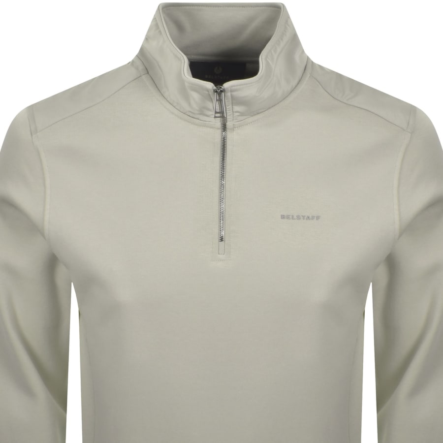 Image number 2 for Belstaff Alloy Quarter Zip Sweatshirt Grey