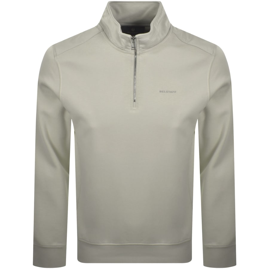 Image number 1 for Belstaff Alloy Quarter Zip Sweatshirt Grey