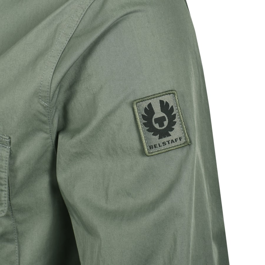 Image number 4 for Belstaff Drome Overshirt Sage Green