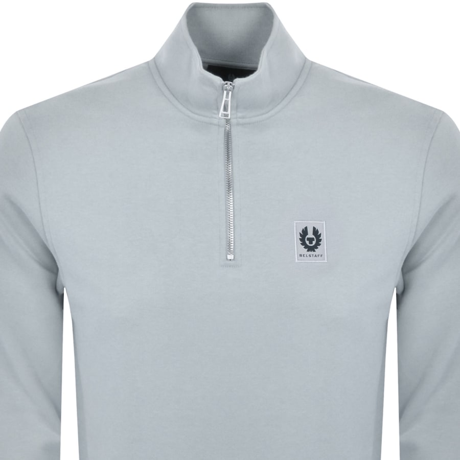 Image number 2 for Belstaff Quarter Zip Sweatshirt Blue