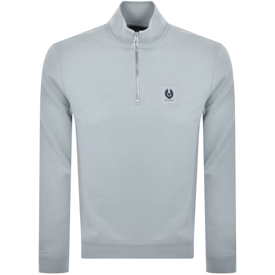 Image number 1 for Belstaff Quarter Zip Sweatshirt Blue