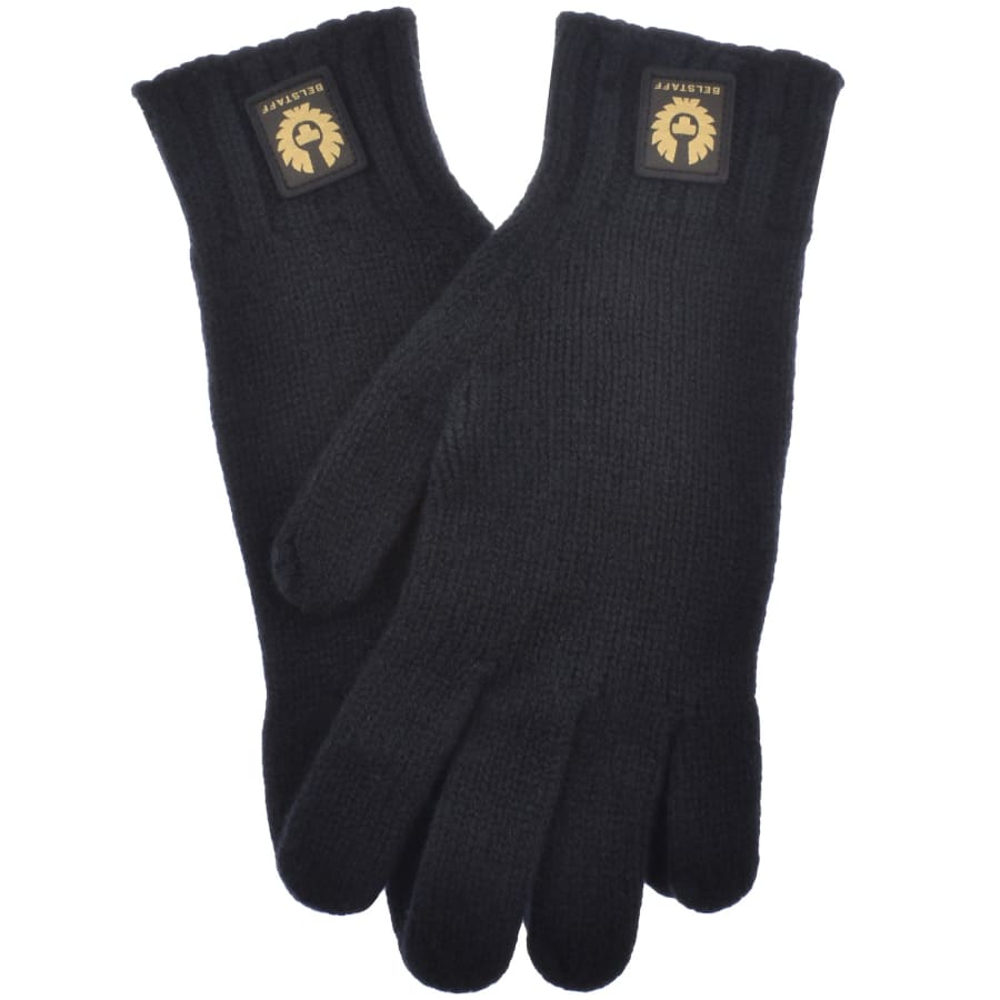 Image number 1 for Belstaff Lambswool Watch Gloves Navy