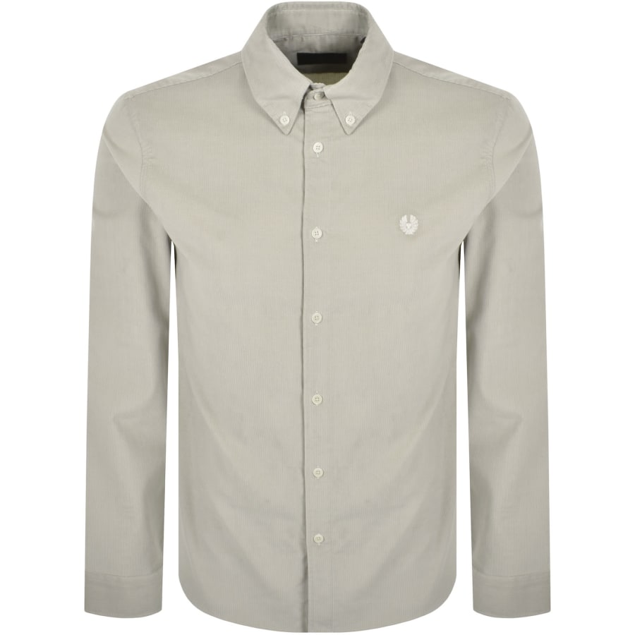 Image number 1 for Belstaff Corduroy Street Shirt Cement Grey
