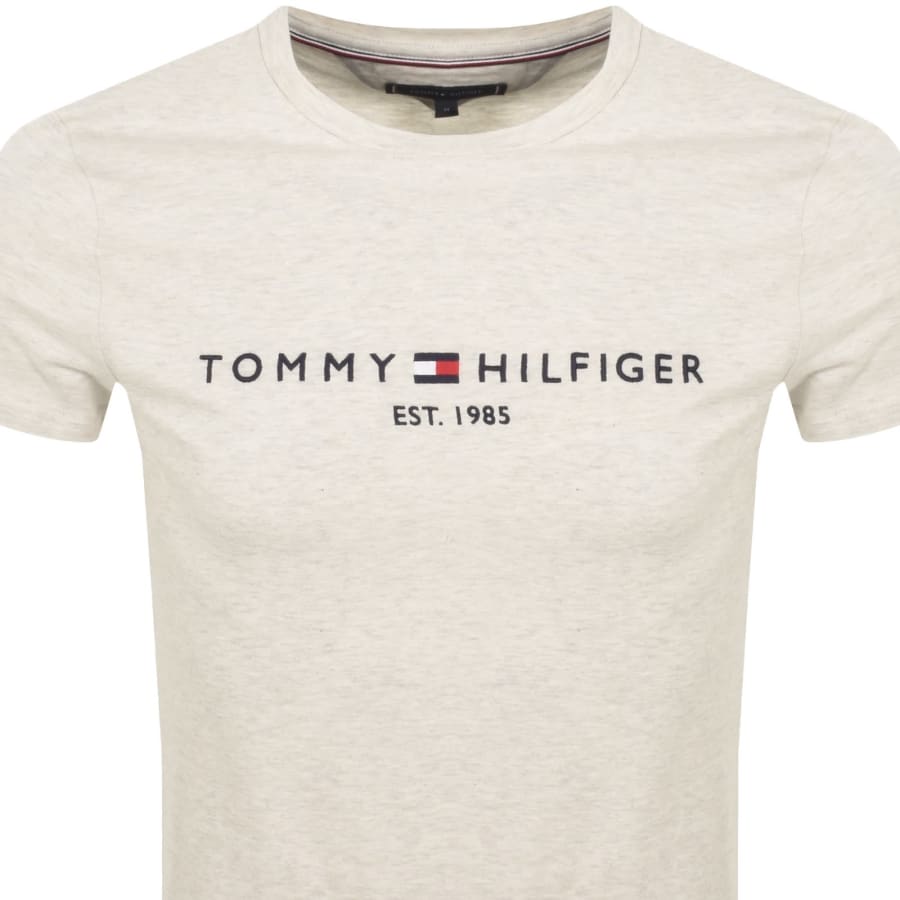 Image number 2 for Tommy Hilfiger Logo Slim Fit T Shirt Beige