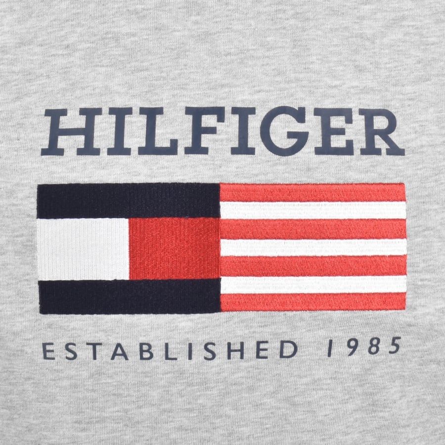 Image number 3 for Tommy Hilfiger Monotype Flag T Shirt Grey