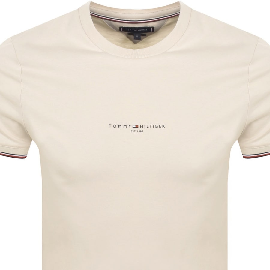 Image number 2 for Tommy Hilfiger Tipped T Shirt Beige