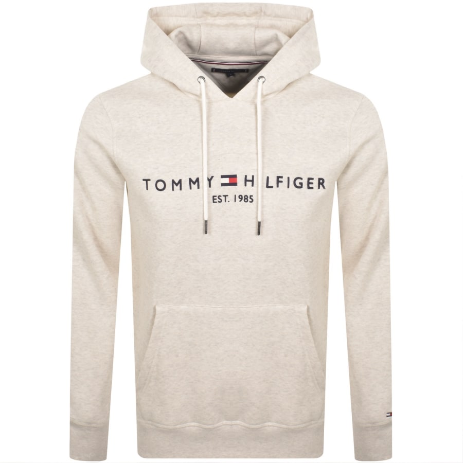 Image number 1 for Tommy Hilfiger Logo Hoodie Beige