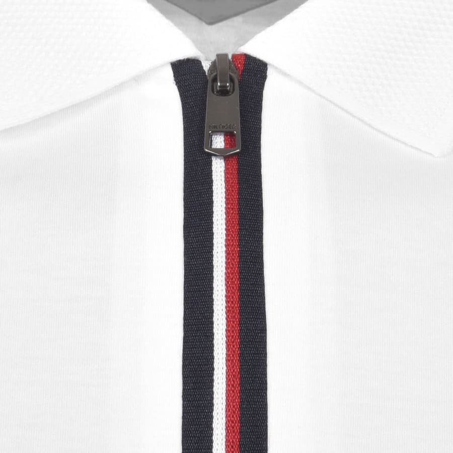 Image number 4 for Tommy Hilfiger Interlock Zip Polo T Shirt White
